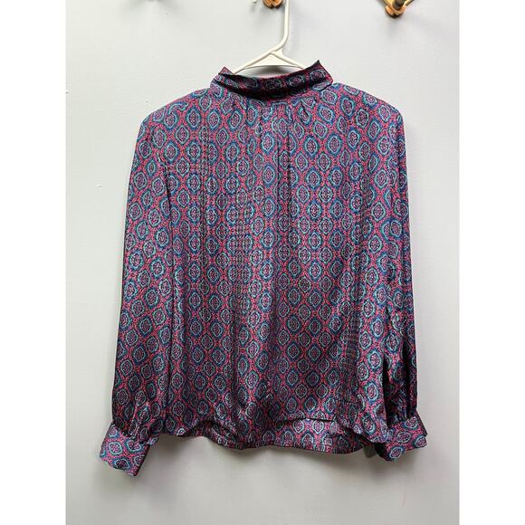 Vintage Pendleton Country Sophisticates Womens 14 Petite Blouse Red Green Blue‎ - Picture 1 of 7